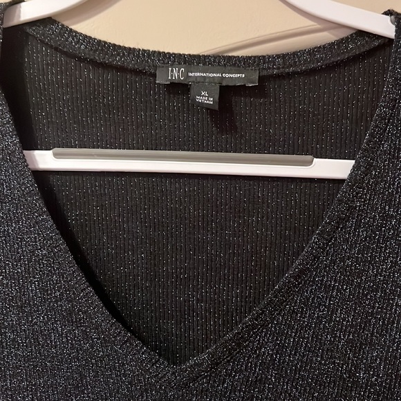 INC black metallic blouse - Picture 2 of 4